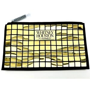 MAC X Whitney Houston Nippy LIMITED EDITION Gold Clutch/Makeup Bag NWT